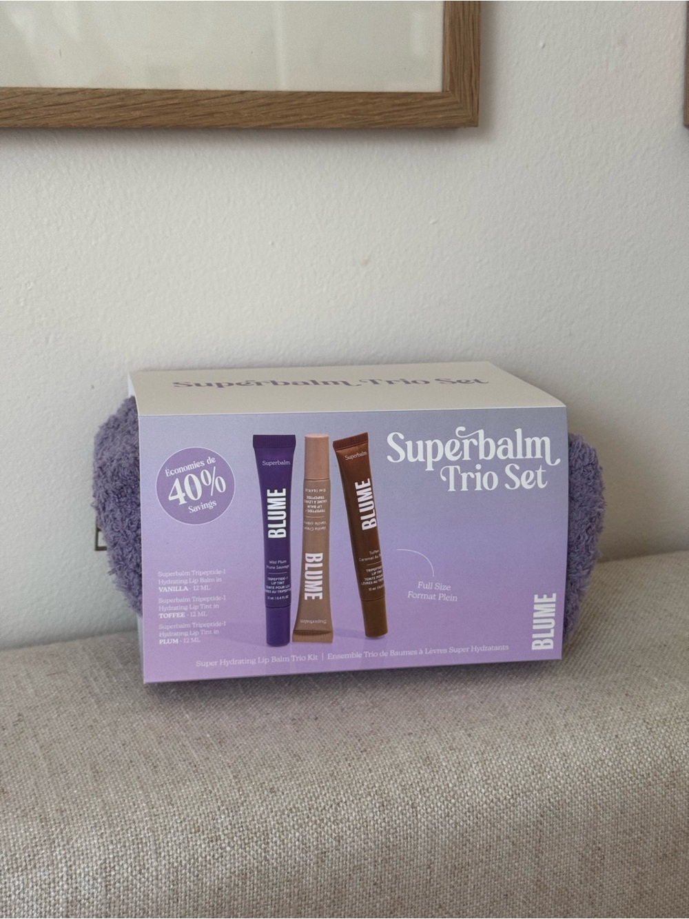Blume Superbalm Trio Set with makeup bag